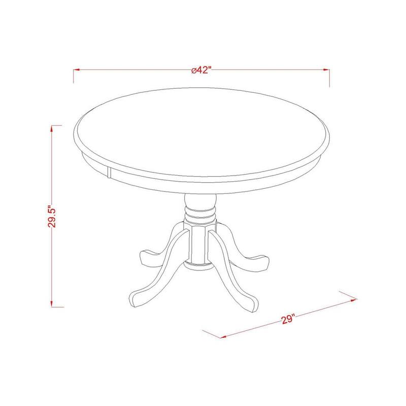 East West Furniture Kitchen Table Set Includes a Round Dining Table and Upholstered Chairs, Mahogany (Pieces Options)