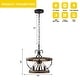 preview thumbnail 43 of 42, Oaks Aura 5-Light Farmhouse Wood Chandelier, Drum Chandelier for Dining Room Height Adjustable