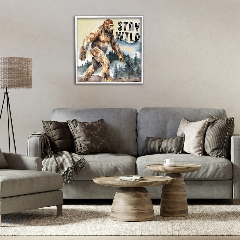 Stupell Stay Wild with Mythical Monster Framed Giclee Art Design By Nicole DeCamp