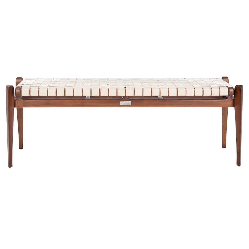 SAFAVIEH Couture Ciresila Leather Bench - 50.8" W x 16.5" D x 18.1" H - 51Wx17Dx18H