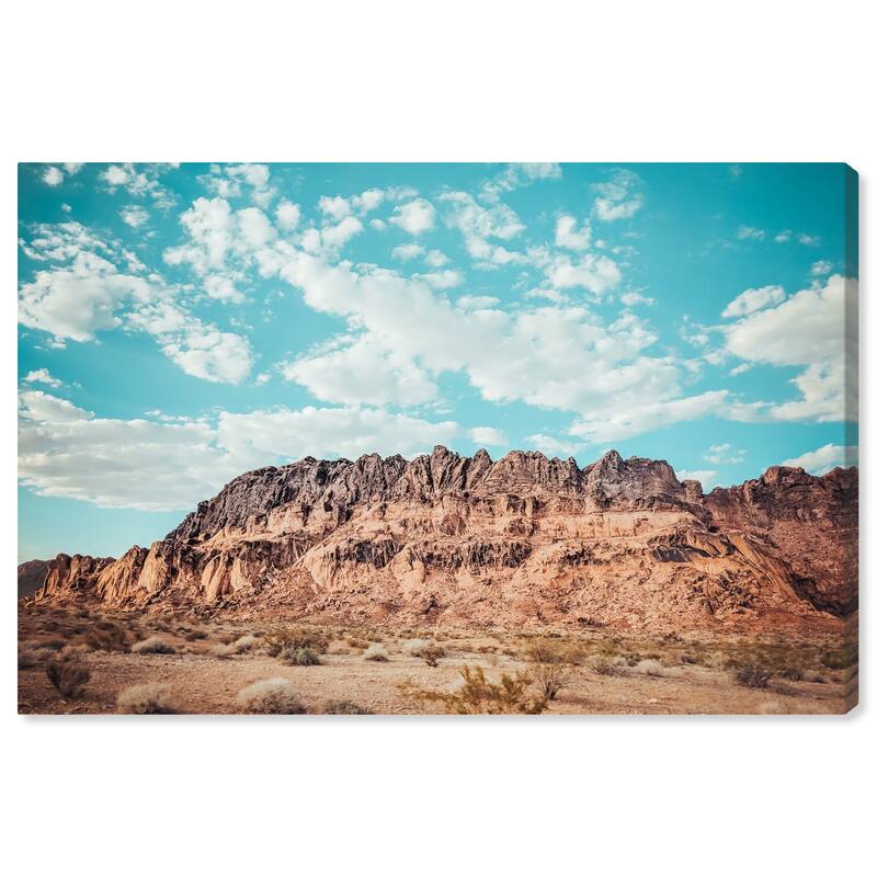 Wynwood Studio Canvas Nature and Landscape Rocky Hills Blue and Rustic Wall Art Canvas Print