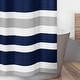 preview thumbnail 3 of 3, Navy Blue and Gray Stripe Shower Curtain