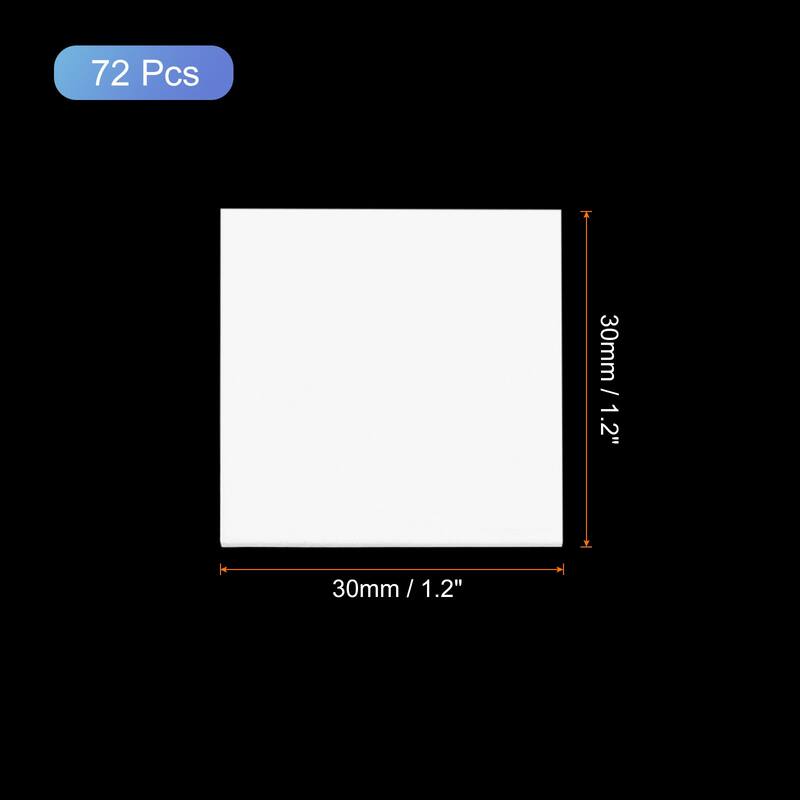 72Pcs Mosaic Mirror Tiles, Self-Adhesive Glass Stickers - White - 30x30mm