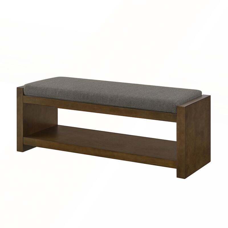 47in Accent Bench with Lower Shelf Shoe Rack