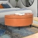 preview thumbnail 3 of 11, Adeco Half Moon Storage Ottoman Lift Top Entryway or Bed Bench