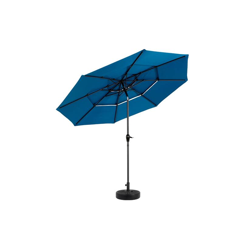 Aluminium 10ft 3 Tier Auto-tilt Umbrella ,Outdoor Patio Umbrella - Market Table Pool Deck Umbrella (Base Not Included)