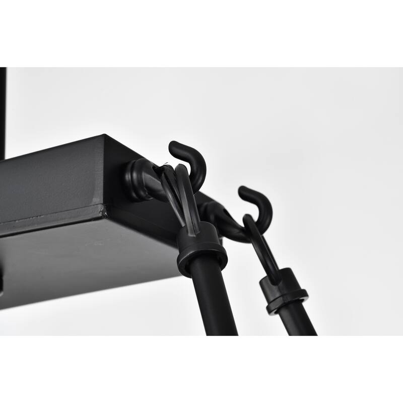 Homer Matte Black 14-Light Linear Kitchen Island Chandelier