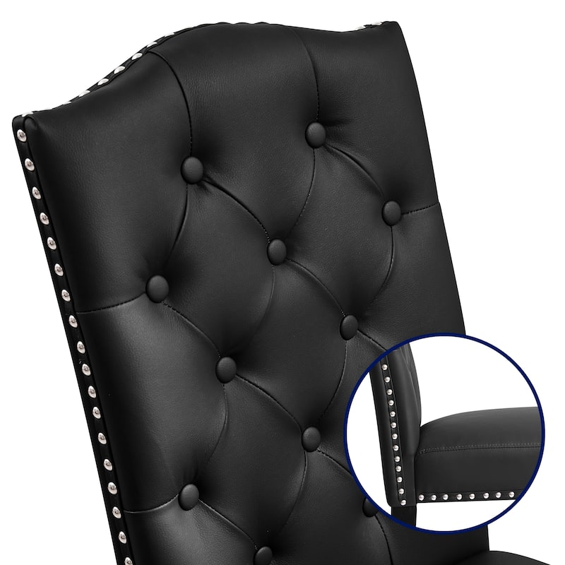 Subrtex (Set of 2) Leather Dining Chair with Riveted Button Decoration