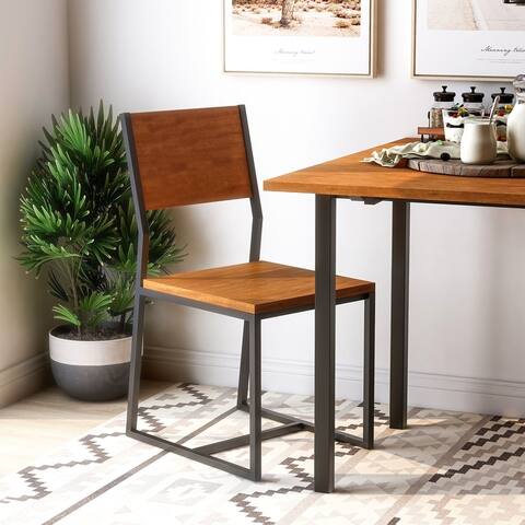 Melnik Contemporary Two-tone Metal U-shape Dining Chairs by Copper Grove (Set of 2)