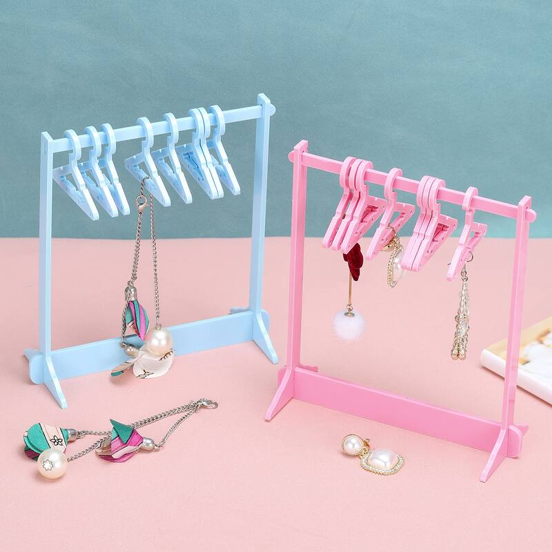 1 Set Earring Holder 8 Coat Hanger, Acrylic Earring Organizer Stands