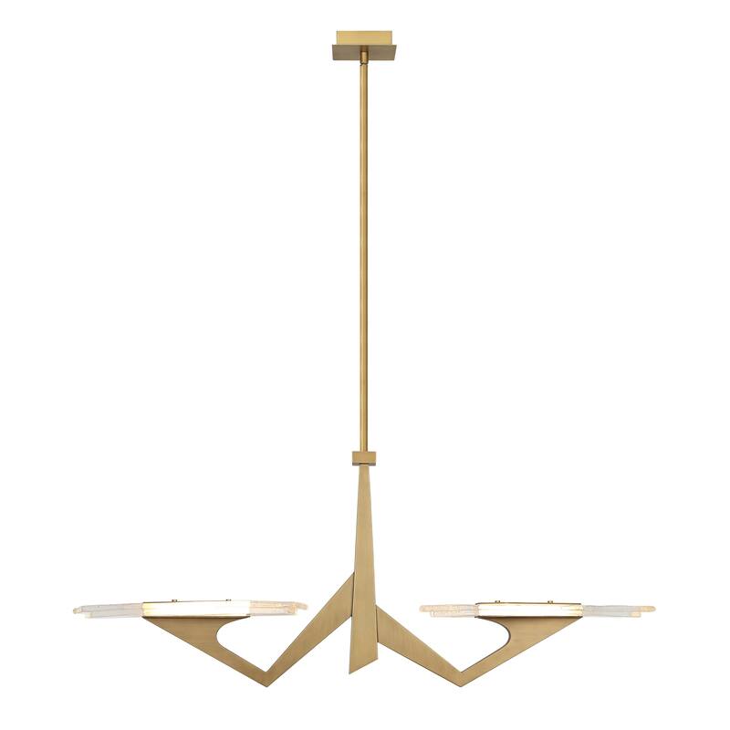 Varaluz Down the Wrong Path 2-Light Linear Pendant - Brass Kisser
