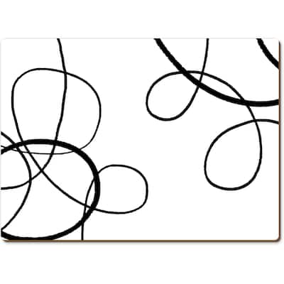 Scribble Decorative Hardboard Placemats with Protective Cork Backing 4 Pack Heat Tolerant and Easily Wipes Clean