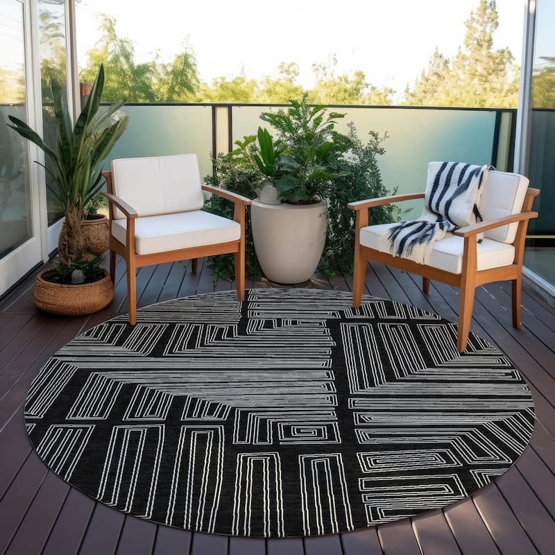 Machine Washable Indoor/ Outdoor Contemporary Stack Chantille Rug