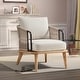 preview thumbnail 1 of 12, Living Room Casual Wooden Hand Braided Rope Armchair Rattan Chair for Living Room Apartment Beige - 1PCS