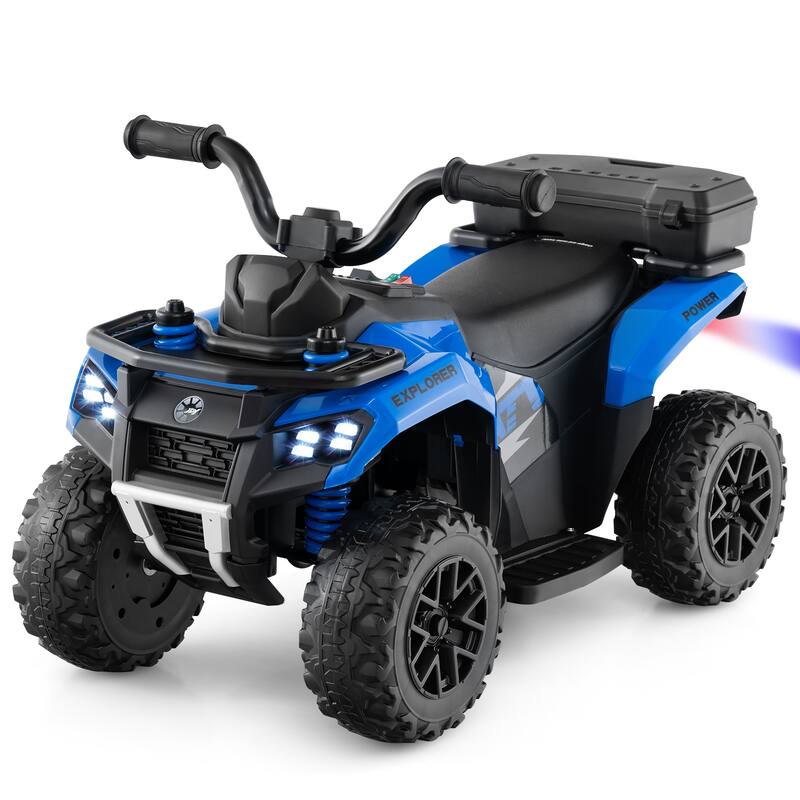 6V Kids Ride On ATV with Spray Function and Storage Box with Music - 27" x 16" x 17" (L x W x H)