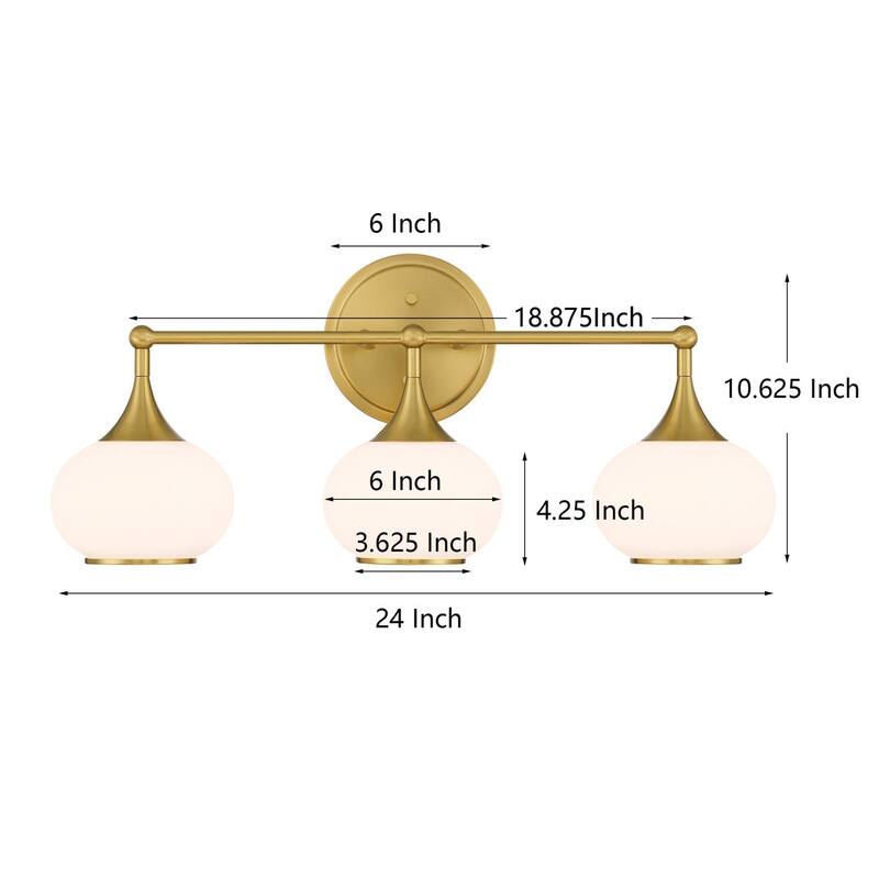 Acroma Aged Brass/Polished Chrome Finish Modern Globe Vanity Light