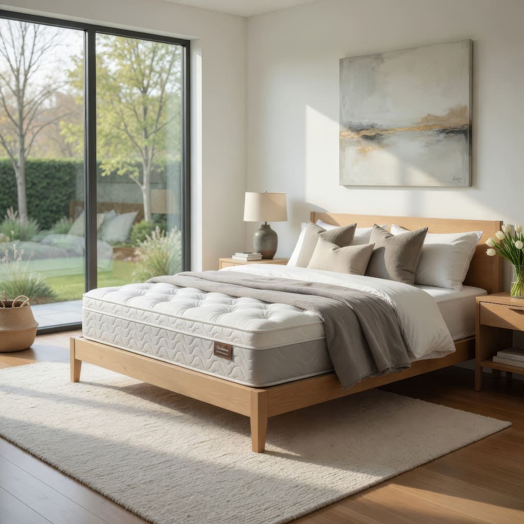 Fima 11 Inch Queen Pillow Top Mattress, Medium Firmness Hi Density Foam