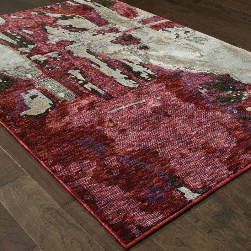Style Haven Evangeline Bordeaux Canvas Area Rug