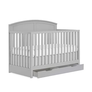 Dream On Me Storybrooke 5 in 1 Convertible Crib with Under Drawer - Pebble Grey