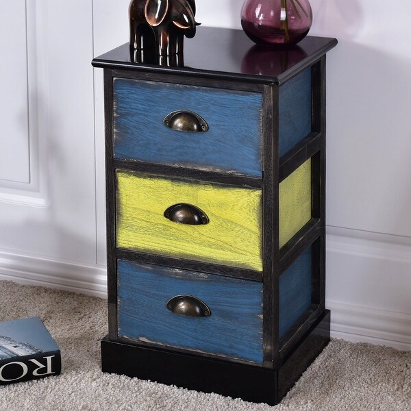Stylish Wood Bedside Table Nightstand Cabinet Bedroom Furniture 3 Storage Drawer
