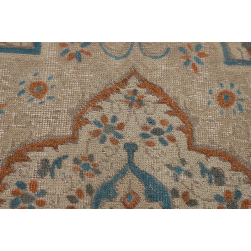 Distressed Tabriz Persian Vintage Area Rug Handmade Wool Carpet - 9'2" x 12'10"