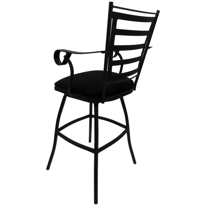 Outdoor Patio Bar Pub Set - 30" Jenna Stools - Black Frame - 36" Table