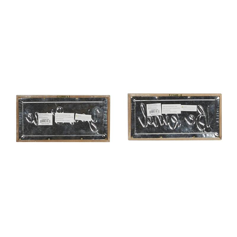 Wood Sign Wall Decor - Set of 2 Dark Brown - Roche River Decor