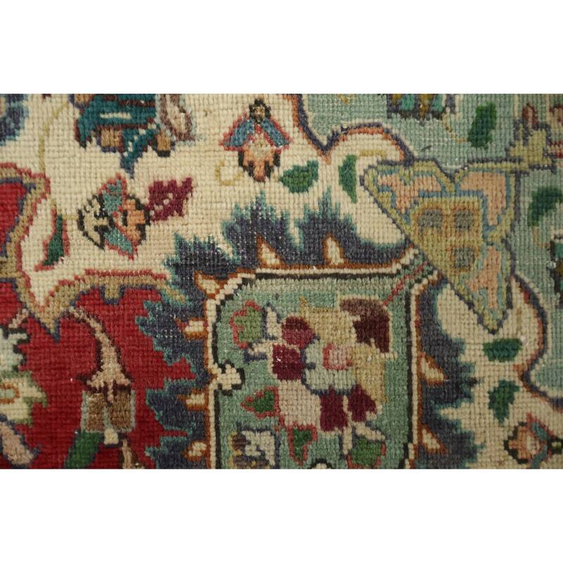 Hand Knotted Oriental 100% Wool Carpet Traditional Geometric Red Tabriz Area Rug - 7' 11'' X 5' 0''