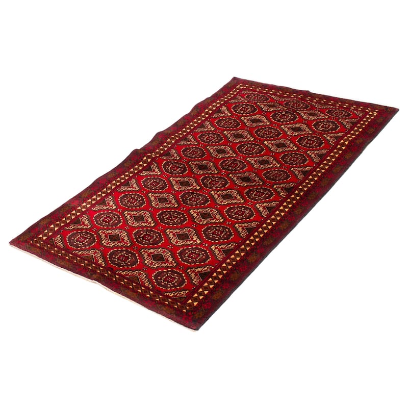 Teimani Red Rug 3'7" x 6'5" - 3'7 x 6'5