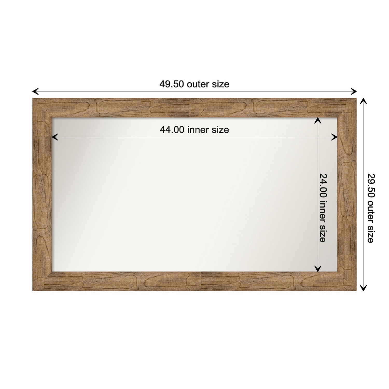 Owl Brown Framed Non-Beveled Custom Wall Mirror, Bathroom Vanity Mirror