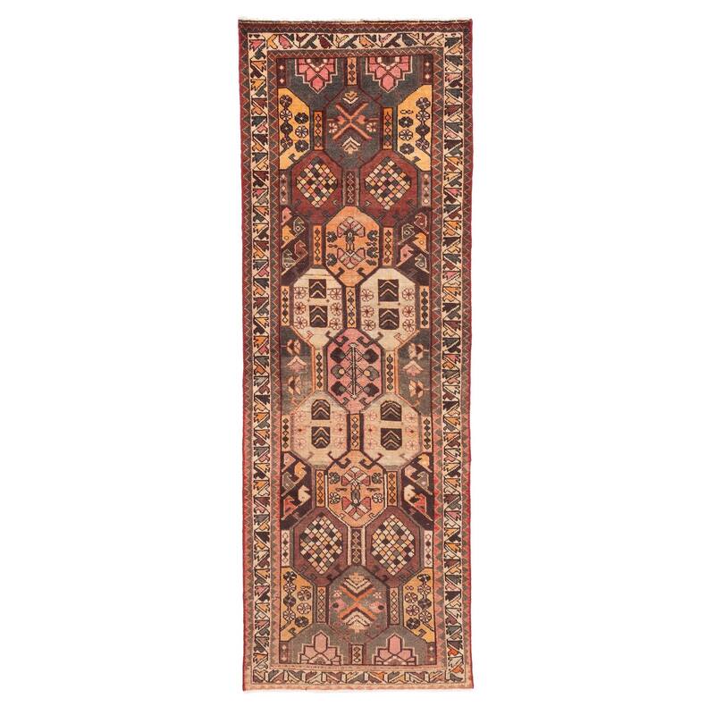 ECARPETGALLERY Hand-knotted Konya Anatolian Dark Red Wool Rug - 3'4 x 9'9