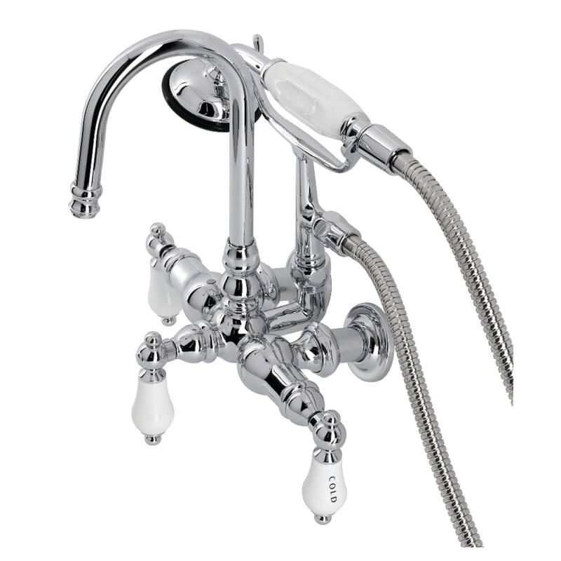 Kingston Brass Vintage Wall Mounted Clawfoot Tub Filler with Built-In - Polished Chrome