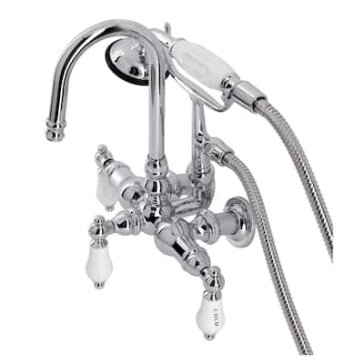 Kingston Brass Vintage Wall Mounted Clawfoot Tub Filler with Built-In