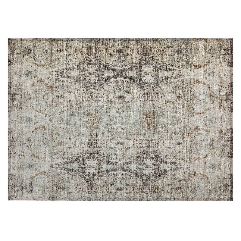 Machine Washable Indoor/ Outdoor Vintage Traditional Chantille Rug