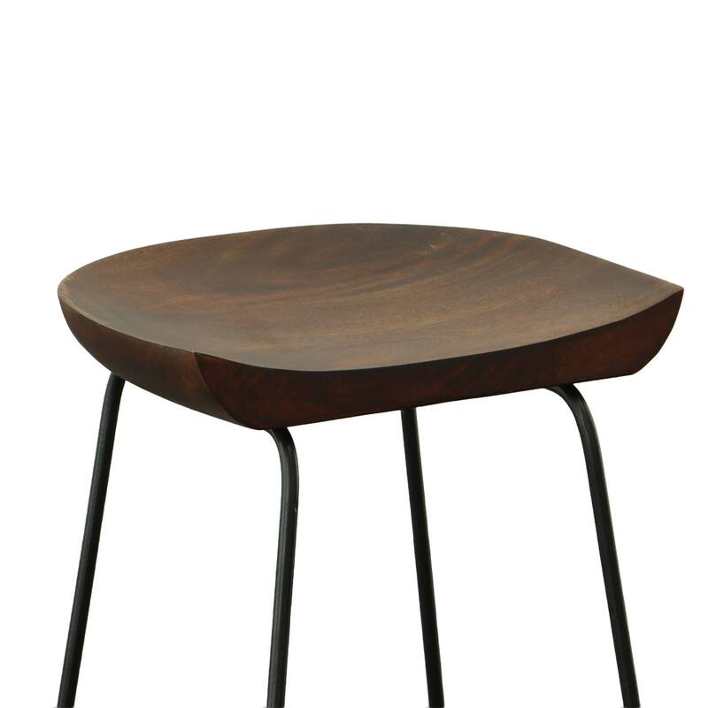 Curved Counter Stools - 24.5" - Brown and Black - Set of 2