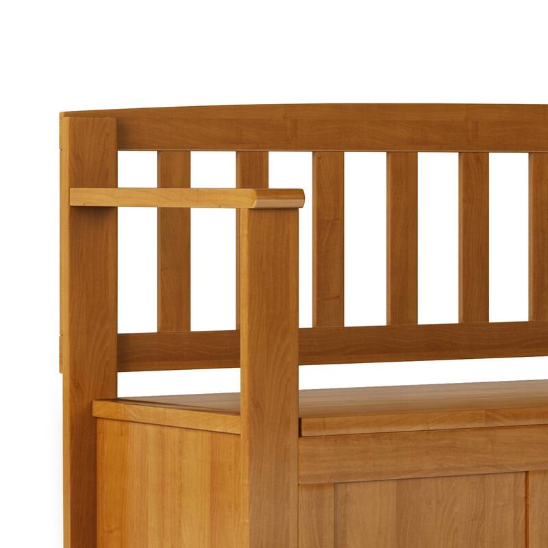 WYNDENHALL Riverside SOLID WOOD 48 inch Wide Contemporary Entryway Storage Bench - 20 inch wide