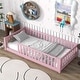 preview thumbnail 29 of 32, Twin Floor Platform Bed with Fence without Door