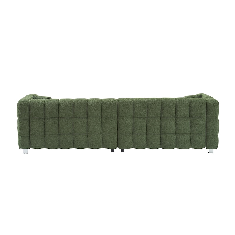 102'' teddy velvet four-seater modern style sofa