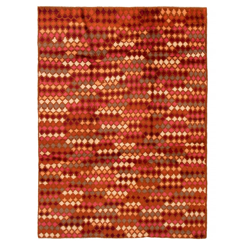 ECARPETGALLERY Hand-knotted Akhjah Burnt Orange Wool Rug - 5'11 x 8'6 - 5'11 x 8'6 - Burnt Orange