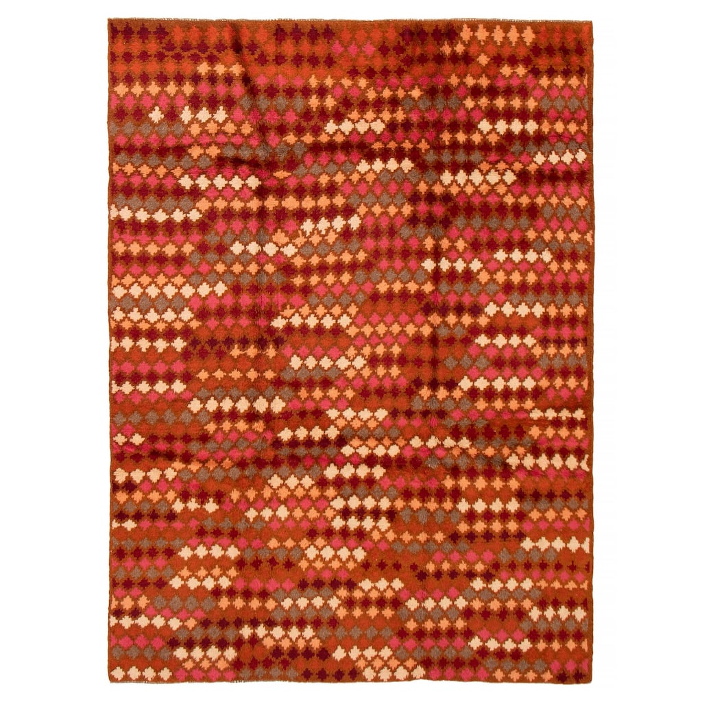 ECARPETGALLERY Hand-knotted Akhjah Burnt Orange Wool Rug - 5'11 x 8'6