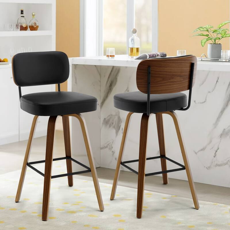 26"/29" Swivel Bar Stools/ Counter Stools with Bentwood Legs