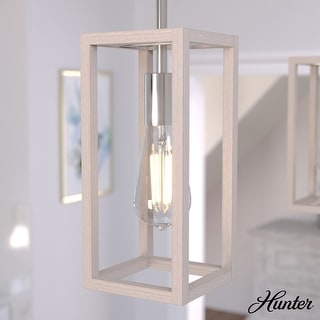 Hunter Squire Manor 1-Light Mini Pendant - Kitchen Island, Dining Room, Bedroom - Modern Farmhouse, Caged, Candle, Transitional