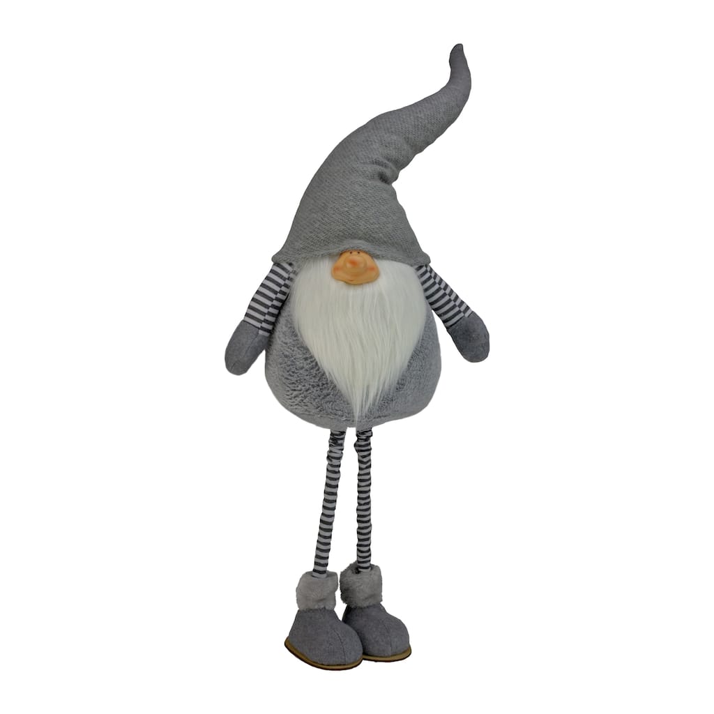 Chubby Adjustable Height Smirking Gnome - 42" - Gray and White