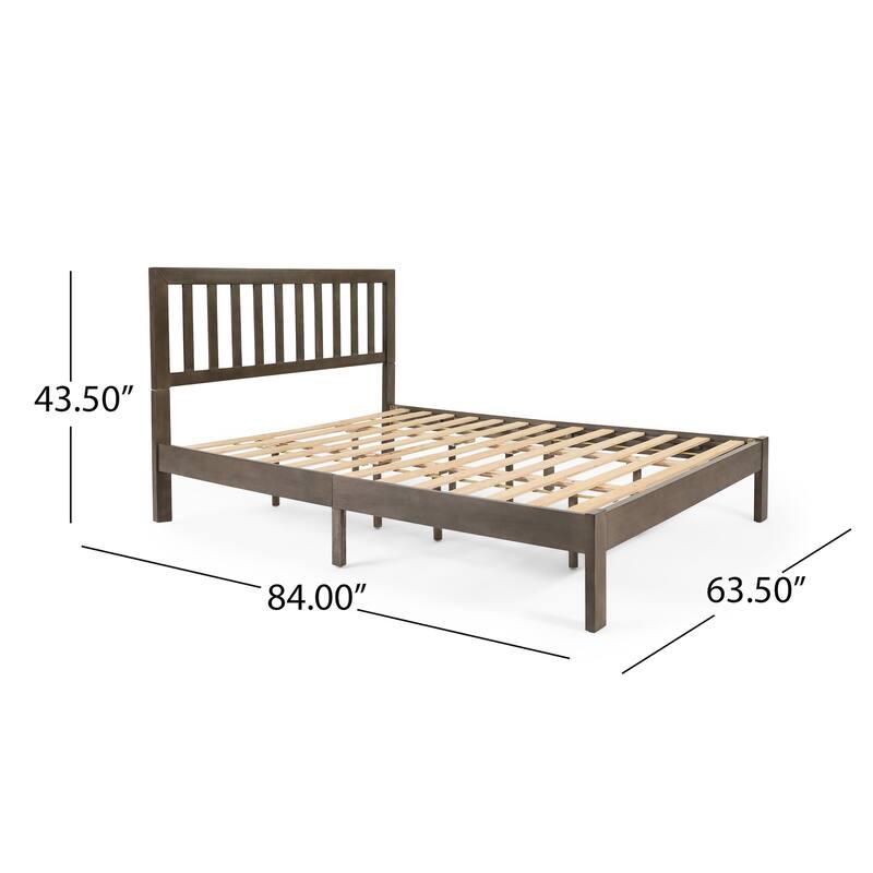 Norgate Modern Farmhouse Acacia Wood Queen Bed Platform by Christopher Knight Home