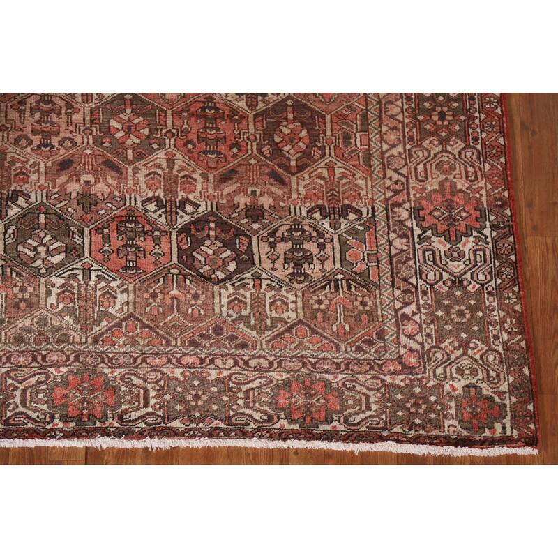 Garden Design Bakhtiari Persian Vintage Rug Hand-Knotted Wool Carpet - 6'9"x 9'11"