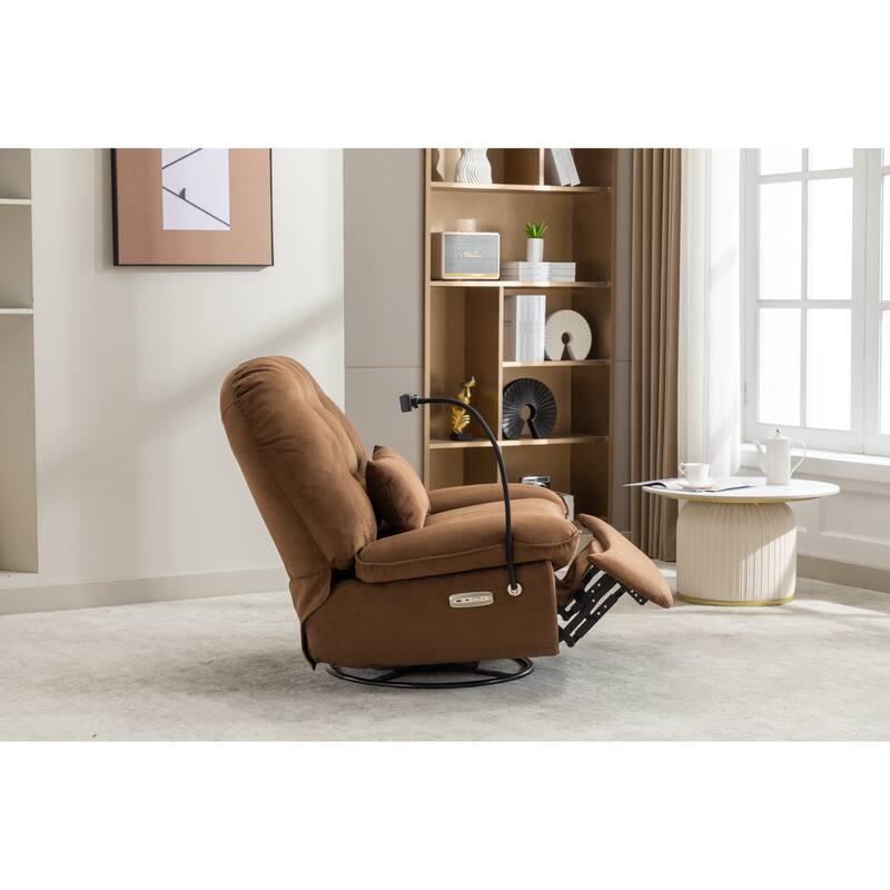 Power Recliner Swivel Chair With USB Charger
