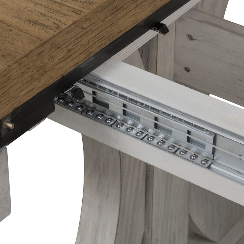 Farmhouse Reimagined Antique White Opt 6 Piece Trestle Table Set