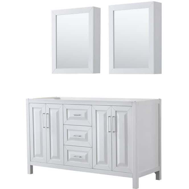 Wyndham Collection Daria 59" Double Free Standing Vanity Cabinet -
