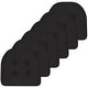 preview thumbnail 9 of 31, Sweet Home Collection Solid Color U-Shaped Memory Foam Chair Cushions - 16"x17" Set of 6 - Black