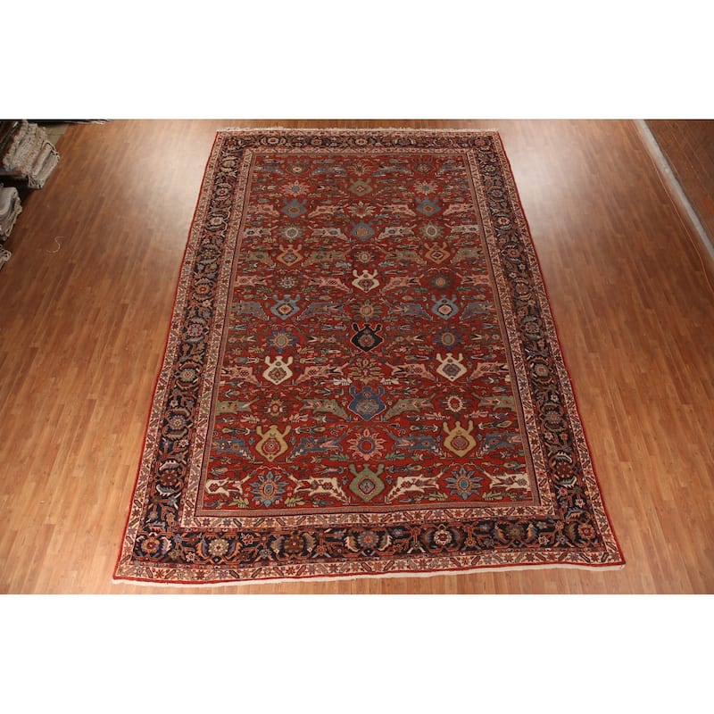 Pre-1900 Antique Sultanabad Ziegler Persian Rug Handmade Wool Carpet - 11'6" x 16'8"